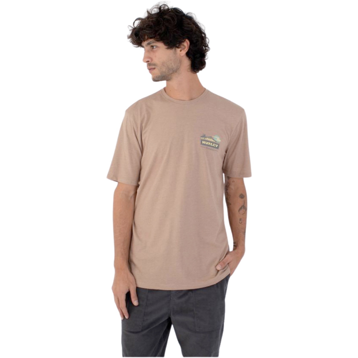 2026 Hurley Mens Harbor Short Sleeve Tee HFA25MMTS04297 - Beige